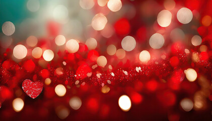 Poster - Beautiful abstract background with shimmering red and gold hearts during a festive celebration or romantic occasion