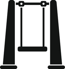 Poster - This simple vector icon of a swing set evokes childhood, play, and outdoor fun