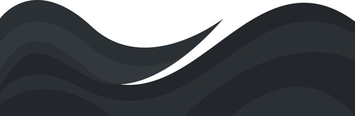 Aufkleber - Header footer black grey gray curve abstract style border frame vector illustration banner background design