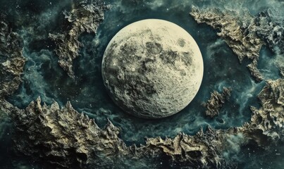 Wall Mural - Aerial view of the moon