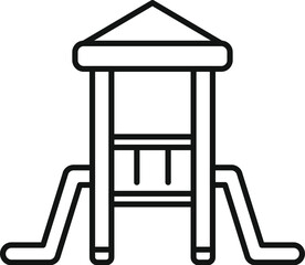 Poster - minimalist line drawing representing playground equipment for children