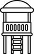 © anatolir - Baywatch observation tower with stairs is standing on beach and waiting for lifeguard team to rescue people