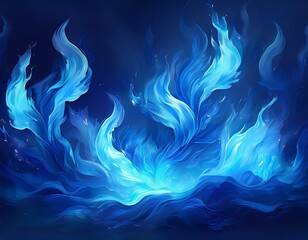 Wall Mural - mystical blue fire flames