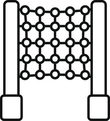 Poster - simple vector icon of a climbing net used as obstacle course equipment