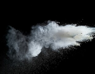 Wall Mural - white powder explosion on black background