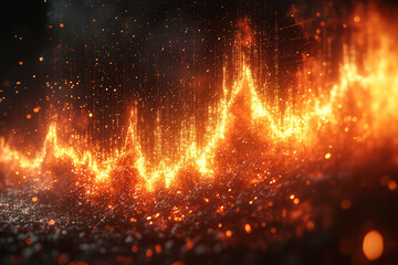 Poster - a stock image of a crashing stock market graph, symbolizing the volatility and unpredictability of f