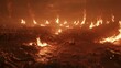 © Jakkarin - Infernal Desolation - A Nightmarish 3D Render of a Bone-Strewn Hellscape with Erupting Flames | Ultra-Detailed, Cinematic Lightning