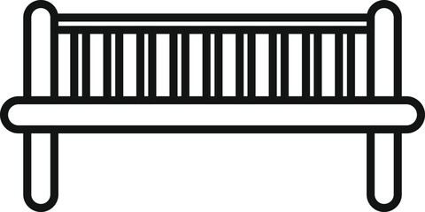 Poster - this simple black and white vector icon represents a park bench, ideal for projects related to outdo