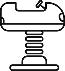 Poster - simple icon of a plane shaped spring rider for children found in public playgrounds
