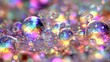 © habiburrahaman - Close-up of iridescent bubbles reflecting light.