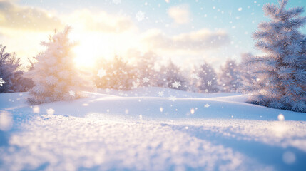 3D visualization of a peaceful snowy landscape