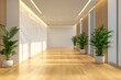 © EF Studio - Minimalist Interior Design of a Modern Entrance Hall Featuring a Marble Wall Panel and Wooden Floor in a Luxury Home
