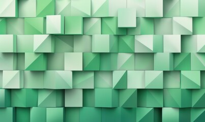 Sticker - Abstract geometric pattern in shades of green. AI.