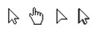 © Mohammad - Cursor icons set in hand, arrow forms, mouse click cursor set, arrow and hand pointer