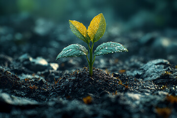 Poster - a forest growing from one seed, symbolizing the exponential growth of life from a small source. conc