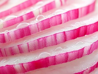 A close-up of an onion, revealing its concentric layers and shiny top