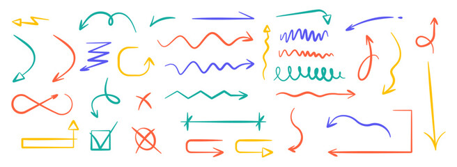 
set of colorful arrows with different sizes in vector and also without background (PNG). See more on our profile