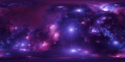 Wall Mural - hyper-realistic 12k hdri purple nebula and star cluster - professional space background for film, ga