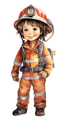 Wall Mural - PNG Firefighter portrait helmet cute.