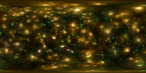 Wall Mural - Photorealistic Yellow 12K HDRi Space Skybox of Nebula and Stars - 360° Seamless Panorama for Professional 3D Rendering and VFX Projects