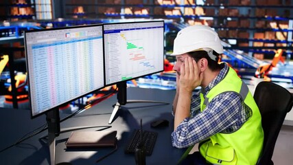 Fototapete - Tired Unhappy Warehouse Worker