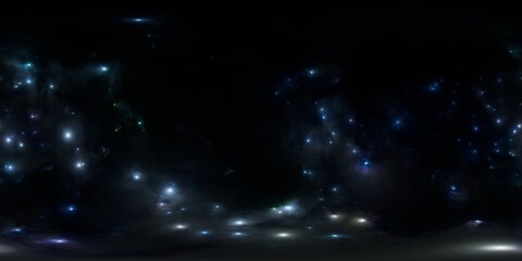 Wall Mural - high-resolution 360 hdri skybox of dark blue space nebula and stars seamless environment map for 3d 