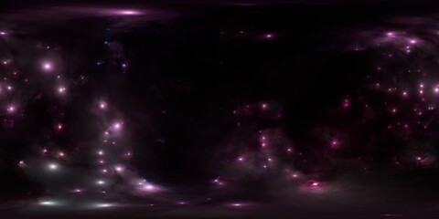 Wall Mural - 12k hdri pink cosmic nebula with stars in seamless 360 degree skybox for realistic 3d environments a