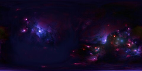 Wall Mural - seamless 12k hdri dark deep space skybox with stars and nebula - 360° environment map for 3d scene l