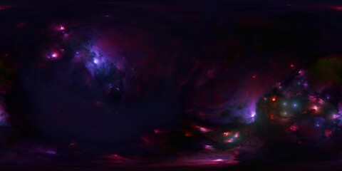 Wall Mural - hdri seamless 360° colorful space skybox of nebula and stars - 12k ultra hd environment map for sci-