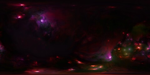 Wall Mural - breathtaking 12k hdri red and gold nebula with stars - ideal for sci-fi, space-themed designs, and v
