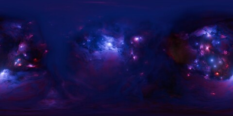 Wall Mural - realistic purple ultra hd 12k hdri space skybox with stars and nebula - 360° seamless equirectangula