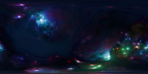 Wall Mural - hdri seamless 360° colorful space skybox of nebula and stars - 12k ultra hd environment map for sci-