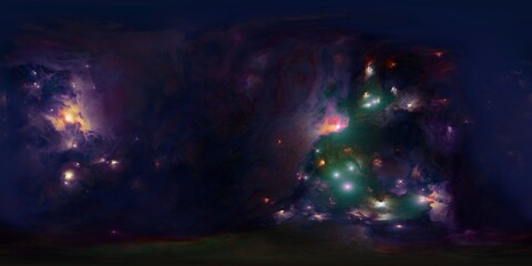 Wall Mural - 360-degree HDR Image-Based Lighting Map of the Cosmos