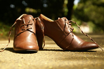 Sleek brown leather boots designed for the modern woman.