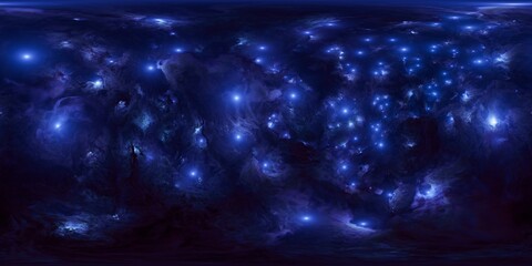 Wall Mural - 360 panoramic environmental equirectangular projection of deep space galactic nebula and stars hdri 