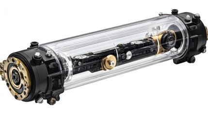 Poster - Transparent Cylindrical Device with Internal Mechanical Components