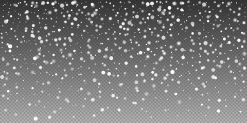 Wall Mural - snowflakes and frosty wind effects. realistic dots snowfall with sparkling ice particles, transparen