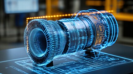 Aufkleber - A Holographic 3D Model of a Mechanical Component