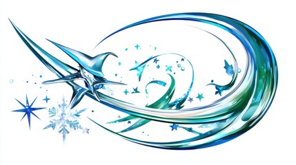 Poster - Elegant Abstract Design with Blue and Silver Accents