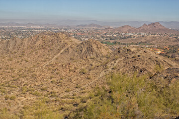 Distant landscape view from North Mountain Park, Phoenix