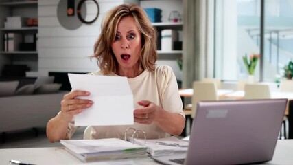 Poster - Reading Bad Letter With Finance Bill