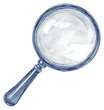 © Rawpixel.com - PNG  Antique of magnifying glass sketch white background circle.