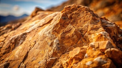 Brown rock texture of rough mountain surface - abstract stone granite background with Depth of Field