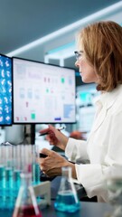 Poster - Female Black Girl Using DNA Monitor