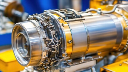 Poster - Close-up of a Jet Engine with Intricate Details