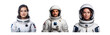 © YiuCheung - Three astronauts wearing white spacesuits.