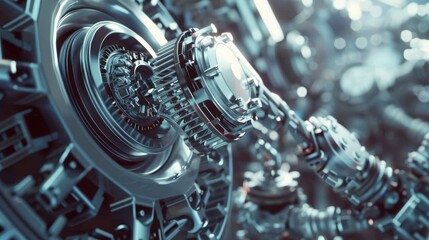 Poster - Intricate Machinery Components in Metallic Finish