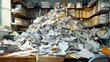 © buraratn - Chaotic Pile of Papers in Cluttered Workspace