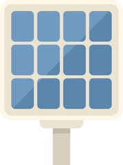 Poster - Solar panel converting sunlight into electricity flat vector icon, suitable for energy, technology and ecology themes