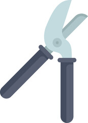 Poster - Aviation tin snip is cutting metal sheet, isolated illustration in flat style